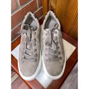 VINCE Brown Suede Platform Sneakers via SNAKESKIN HEEL Size 9.5 $280 retail